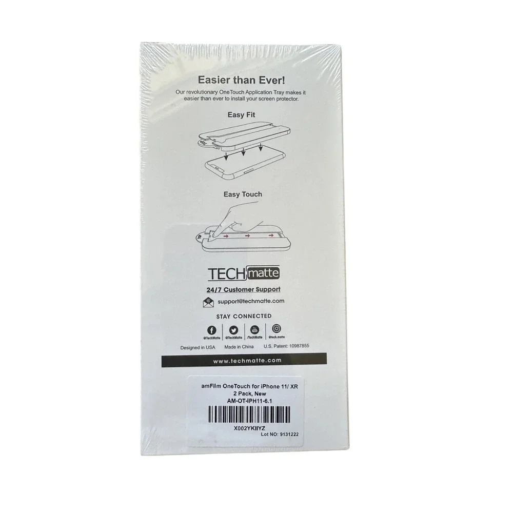 amFilm OneTouch iPhone 14 Tempered Glass Screen‎ Protector 2 Pack Clear